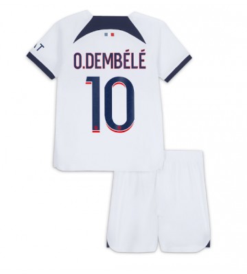 Paris Saint-Germain Ousmane Dembele #10 Replika Babytøj Udebanesæt Børn 2023-24 Kortærmet (+ Korte bukser)